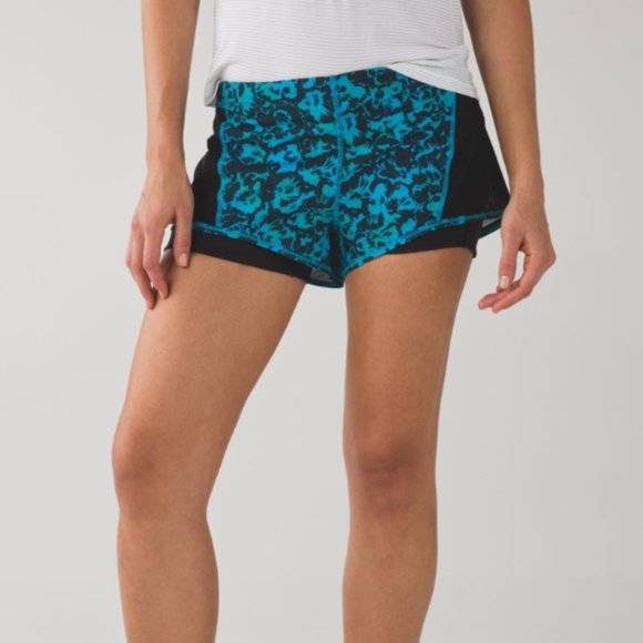 lululemon athletica Pants - Lululemon Meshed Up Short Kayak Blue Dragonfly  8